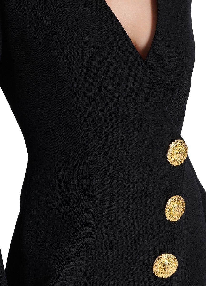 Balmain o1y0525 Elegant Mini Dress in Black Size L / US 10 / IT 46 - 3 Thumbnail