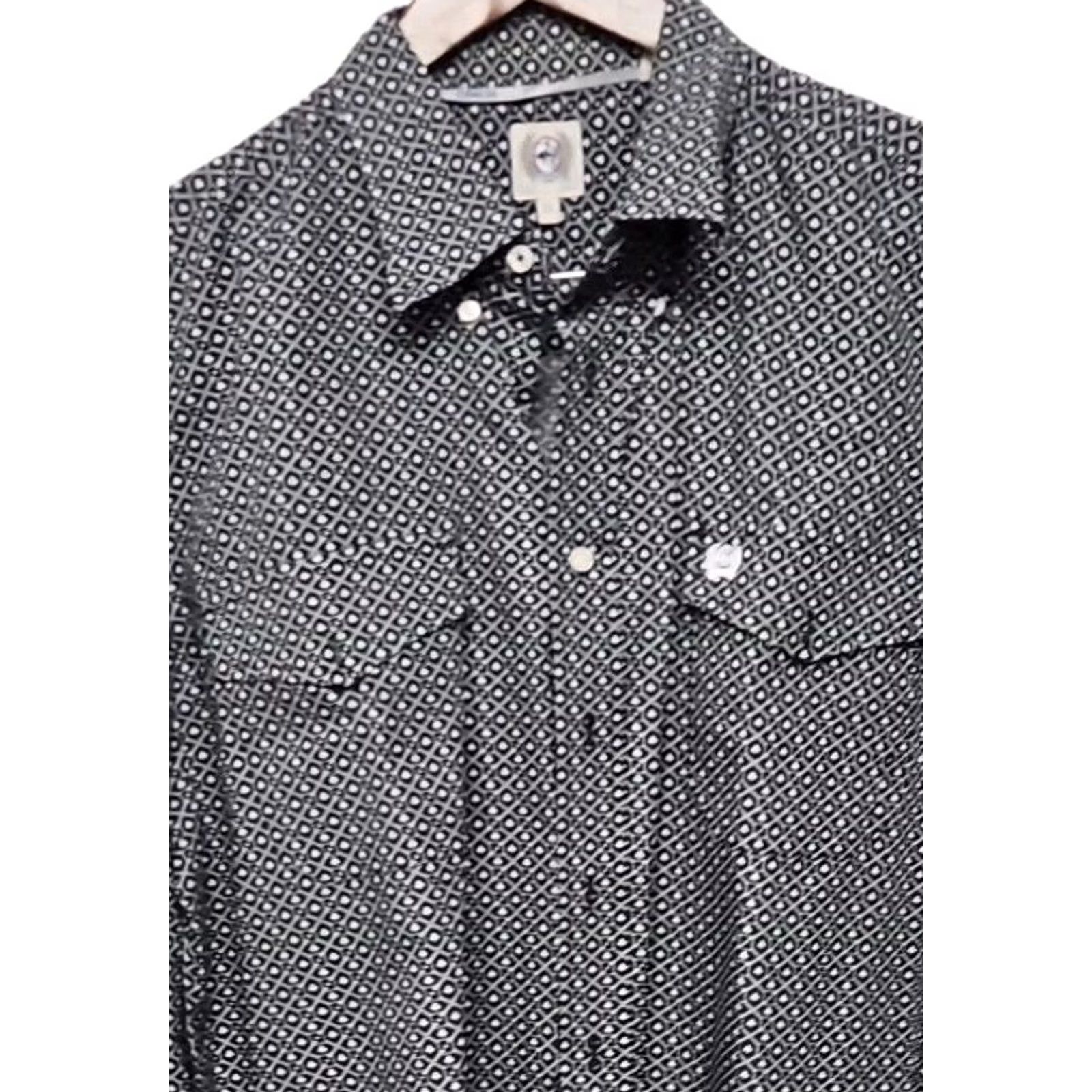 Vintage Cinch XL Men’s Western Button-Down Shirt Black White Geometric Long Sleeve Modern Classic Western Theme Shirt Mens Regular Fit with Pockets Size US XL / EU 56 / 4 - 3 Thumbnail