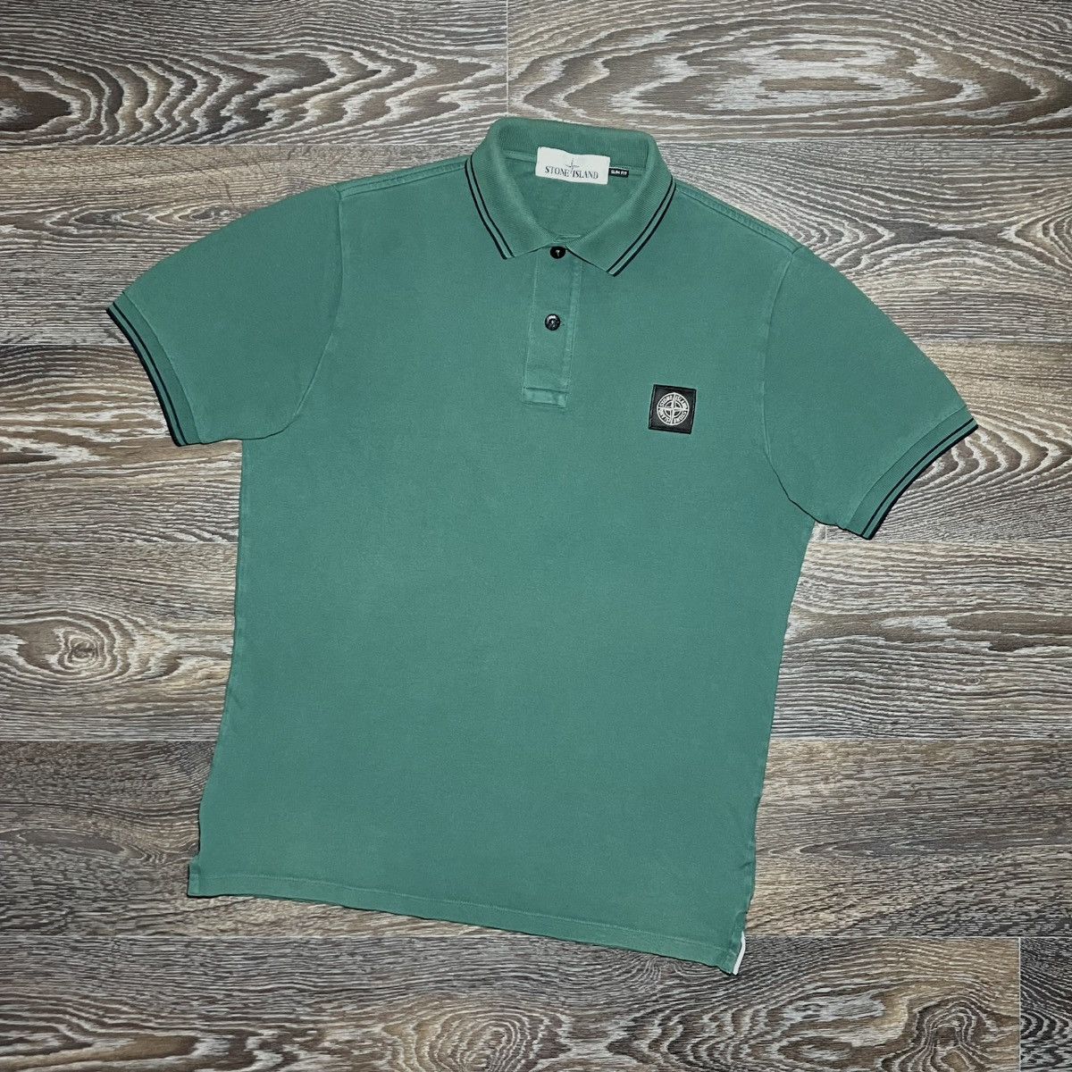 Stone Island STONE ISLAND Patch Program Compass Slim Fit Polo Shirt Green Size US S / EU 44-46 / 1 - 1 Thumbnail