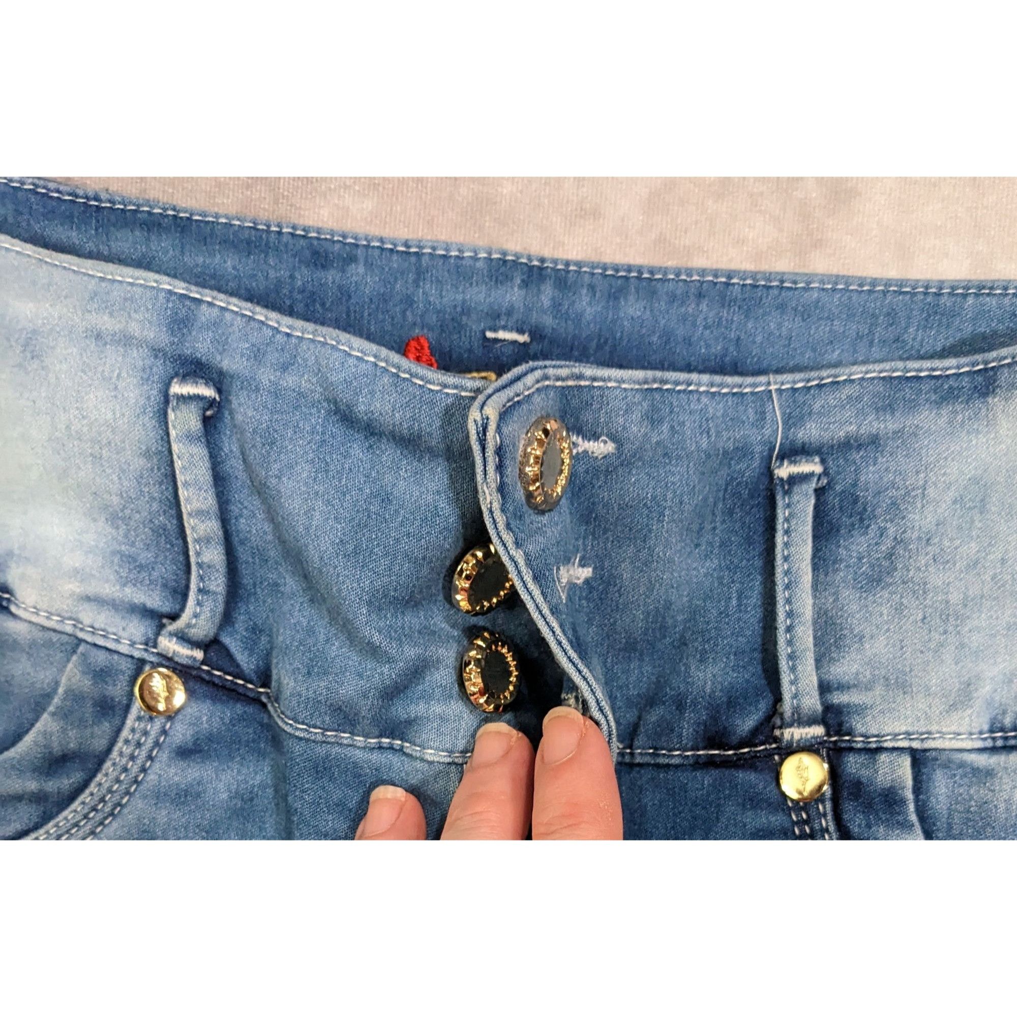 Other Distressed Embroidered Jeans by Bon Bonup Size 32" / US 10 / IT 46 - 6 Thumbnail