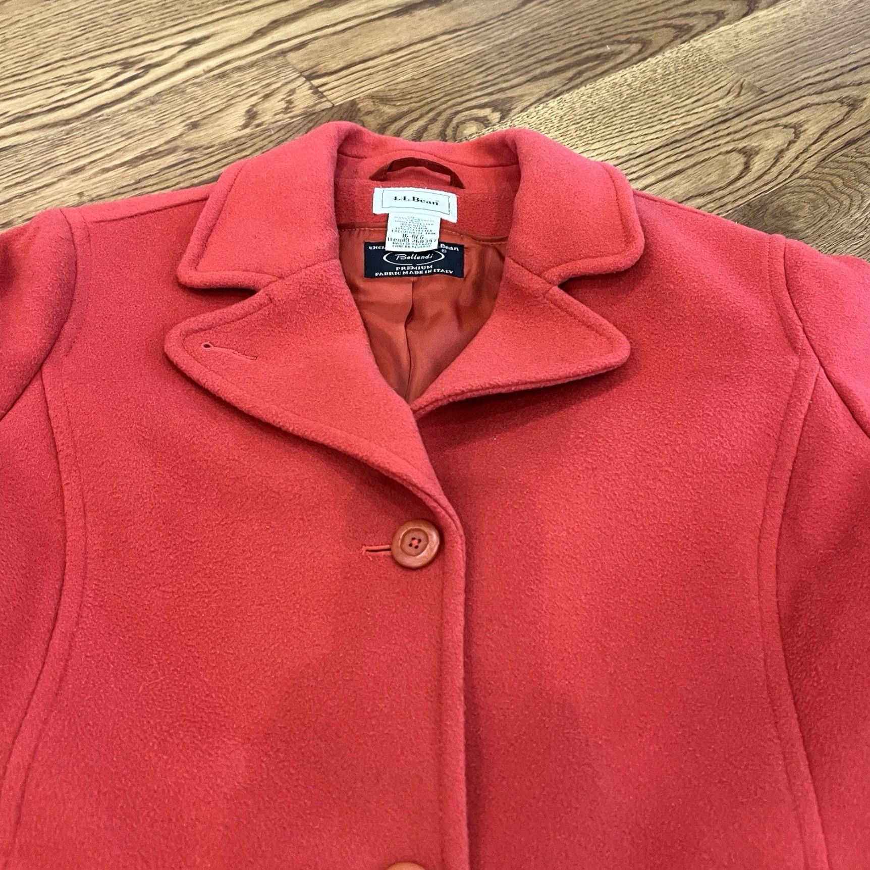 Vintage LL Bean Coat Bellandi Lambswool Peacoat Style Size 16 Regular Made In Italy Size XXL / US 16-18 / IT 52-54 - 2 Thumbnail