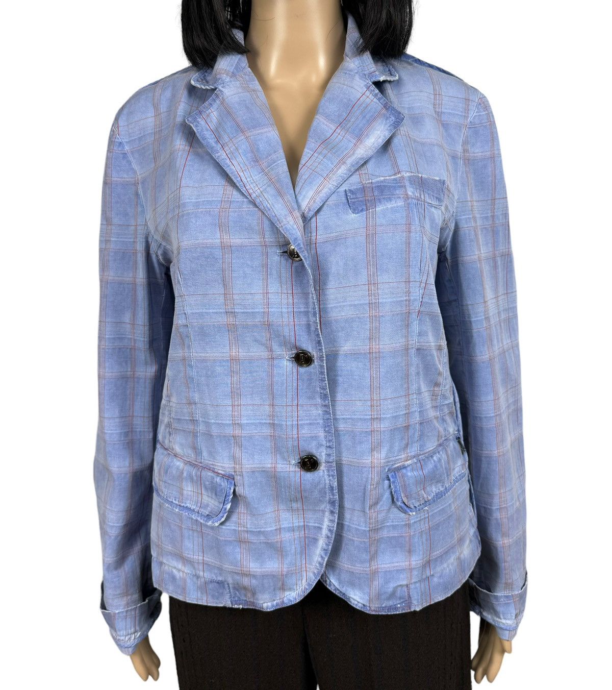 John Galliano Galliano Checkered Garment Dyed Blazer Jacket size IT 46 Size L / US 10 / IT 46 - 3 Thumbnail