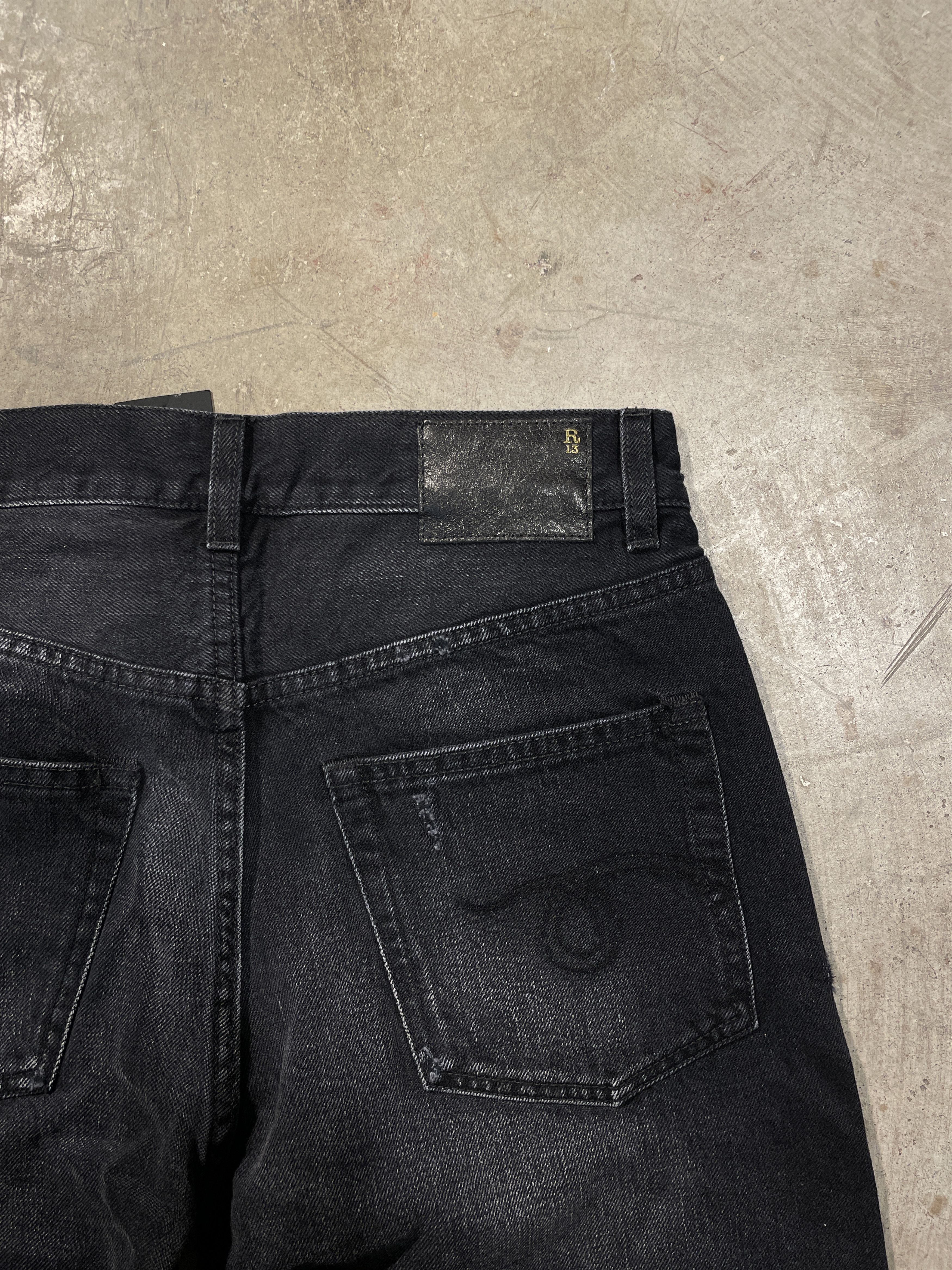 R13 R13 Boyfriend - JAKE BLACK Jeans Size 24" / US 00 / IT 34 - 8 Thumbnail