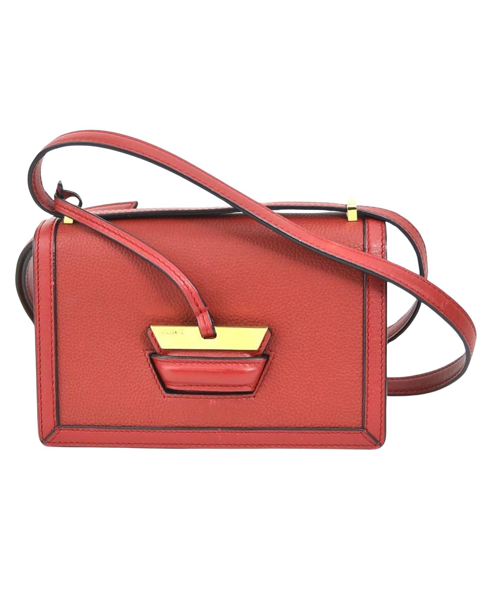 image of Loewe Barcelona Red Leather Shoulder Bag, Women's