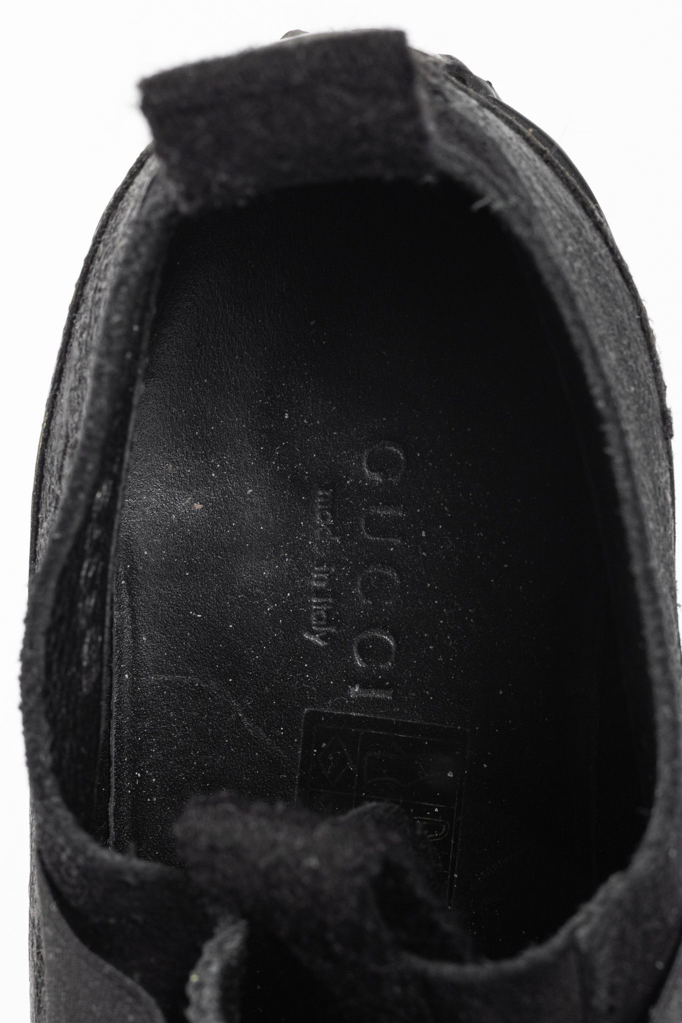 Gucci Gucci Black Suede & Leather Elastic Slip-On Sneakers Size US 6.5 / IT 36.5 - 10 Thumbnail