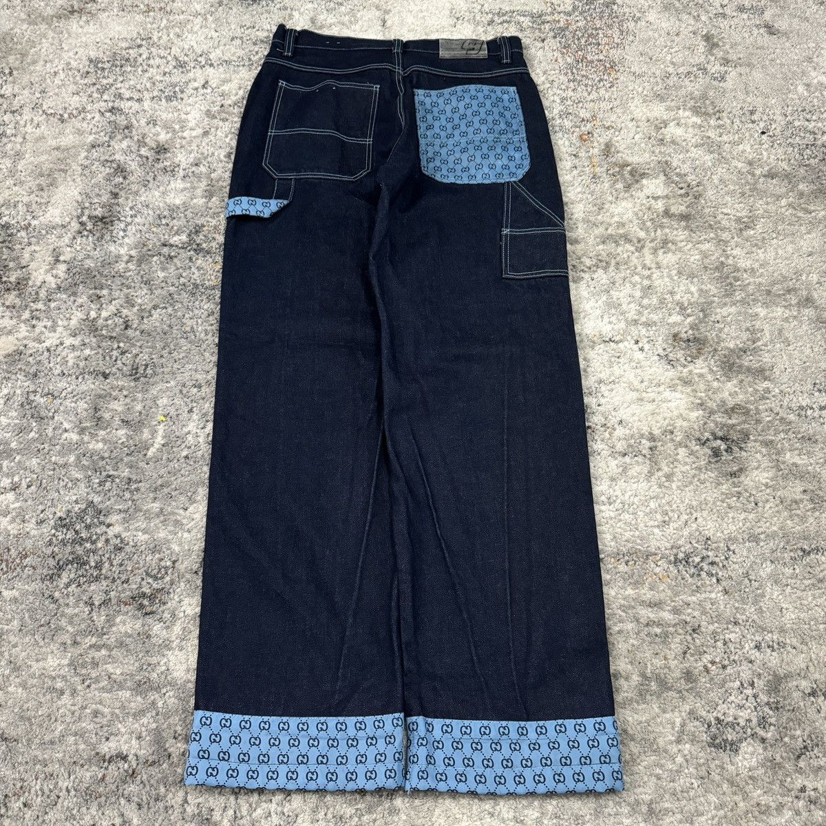 Vintage Y2K GODBODY monogram baggy wide leg jeans