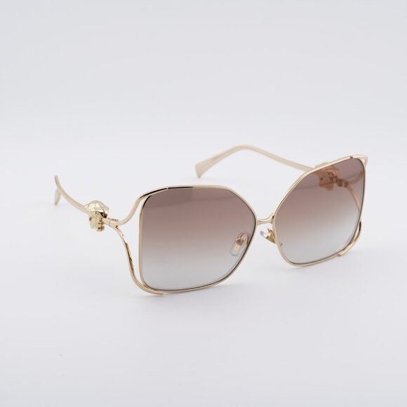 Versace Versace VE2288 1002B8 Sunglasses Gold Square Frame, Brown Size ONE SIZE - 4 Thumbnail