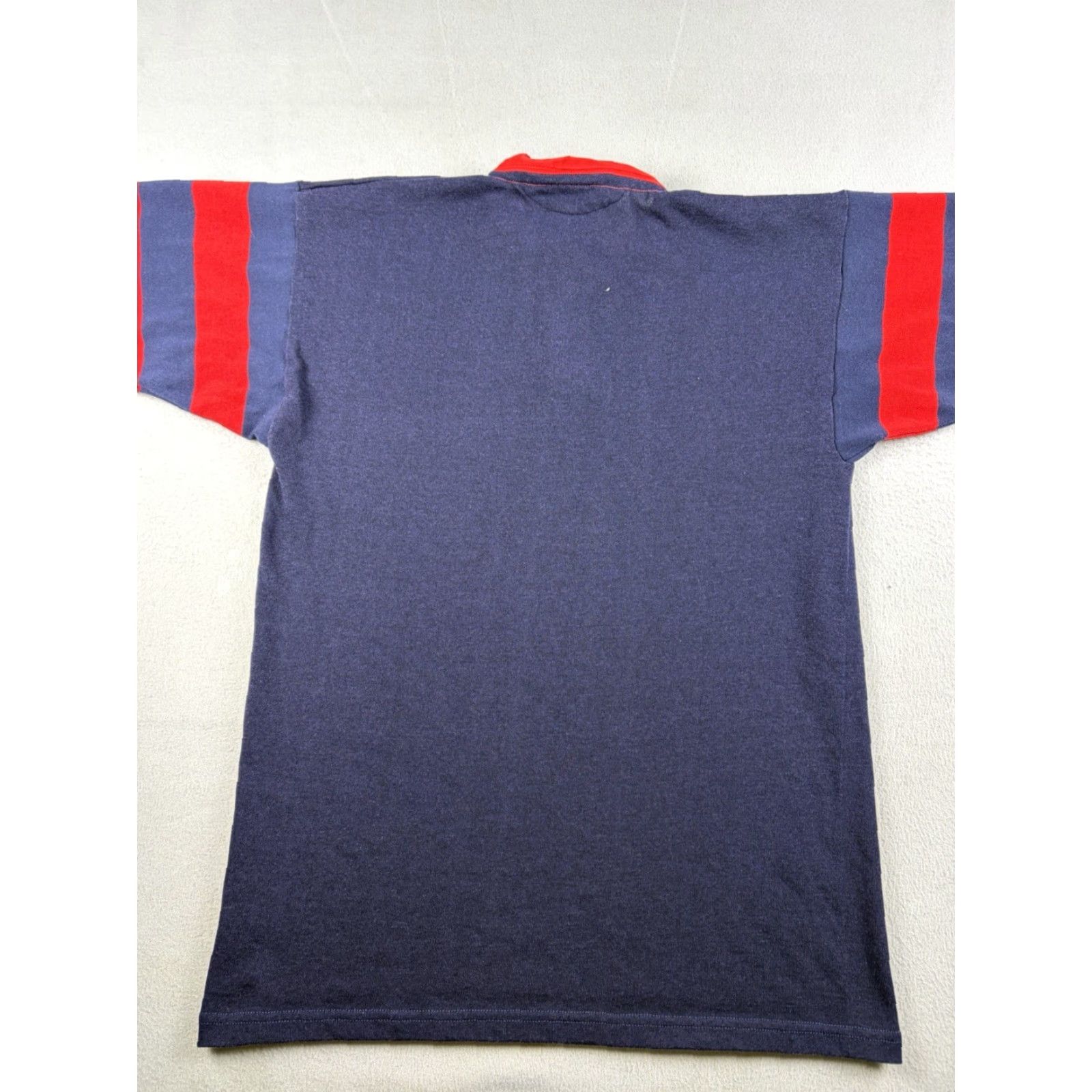 Vintage VINTAGE Halbro Rugby Shirt Men’s 42 Blue Red Striped Polo Short Sleeve Cotton Embroidered Logo 90s Football Soccer Size US XL / EU 56 / 4 - 3 Thumbnail