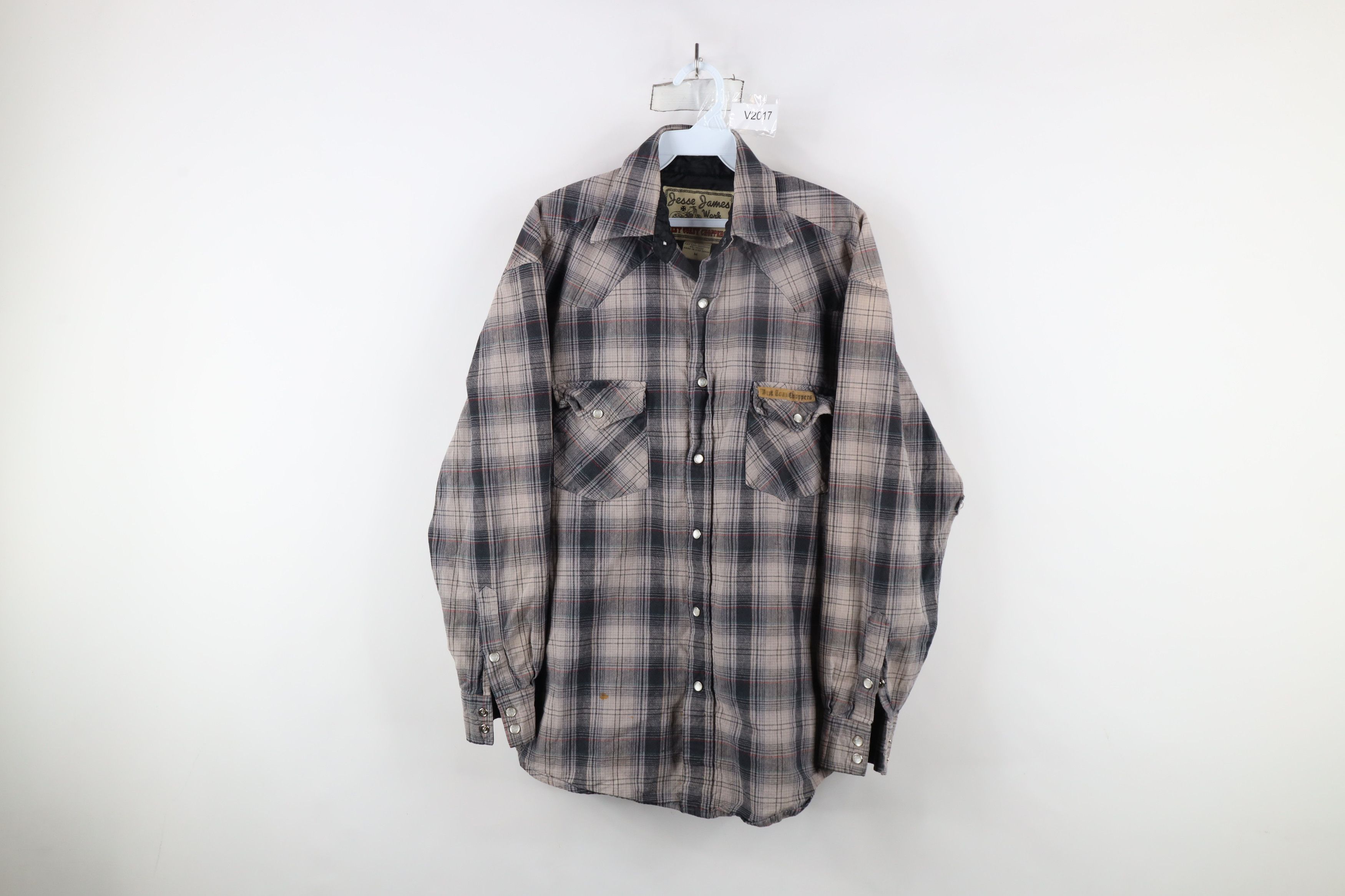 Vintage West Coast Choppers Jesse James Snap Button Shirt Plaid Size US M / EU 48-50 / 2 - 1 Thumbnail