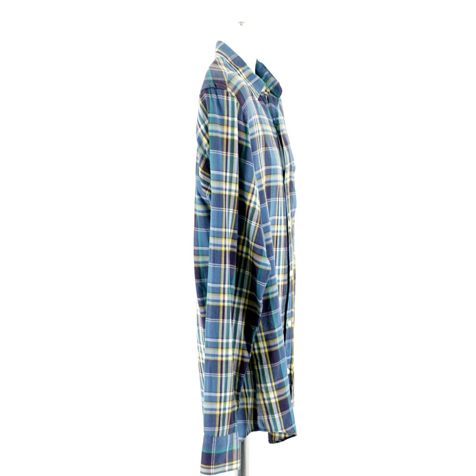 J.Crew J Crew Small Plaid Blue Yellow Green Flannel Tailored Fit Co Size US S / EU 44-46 / 1 - 8 Thumbnail