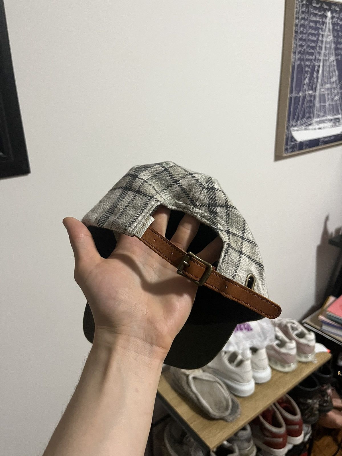 Aime Leon Dore Aime Leon Dore Contrast grey Khaki and green plaid cap retro Size ONE SIZE - 2 Thumbnail