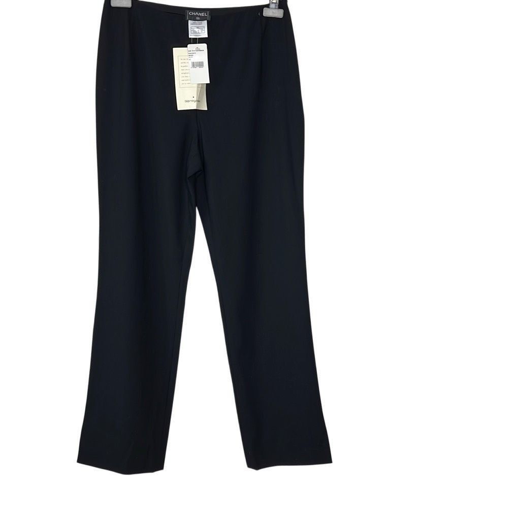 Chanel NWT Chanel Vintage Wool Black Straight Classic Pants 8 10 Size 28" / US 6 / IT 42 - 15 Thumbnail