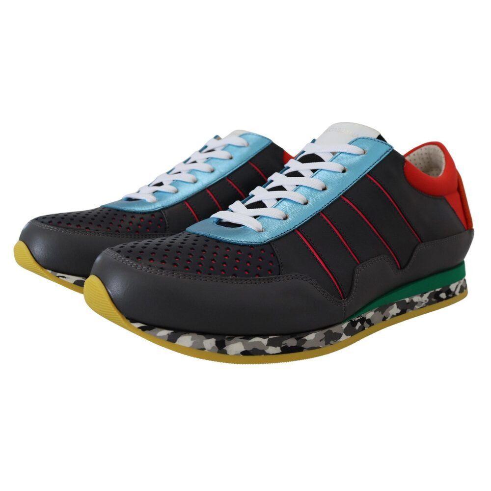 Dolce & Gabbana Dolce & Gabbana Multicolor Leather-Blend Low Top Sneakers Size US 7 / EU 40 - 4 Thumbnail