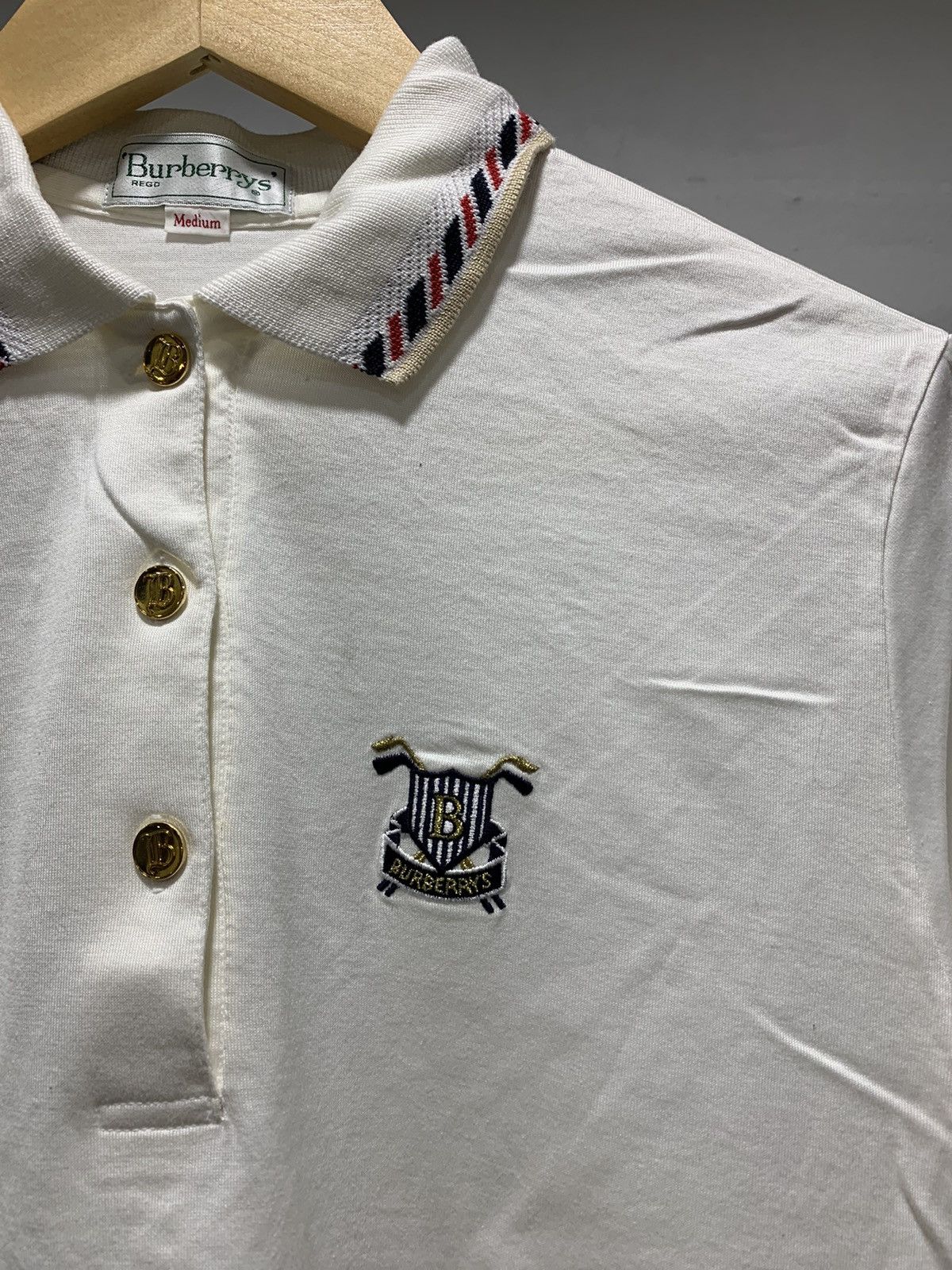 Burberry × Designer × Vintage 💥FINAL DROP💥 80s Burberrys Polo Ls Rayon Size US S / EU 44-46 / 1 - 4 Thumbnail