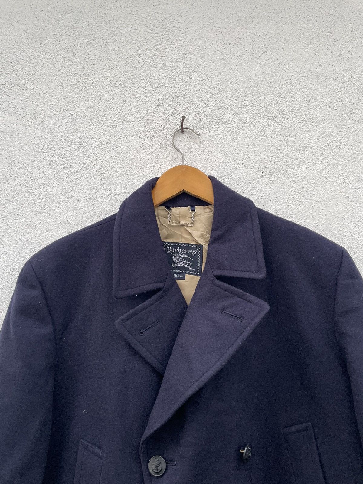 Burberry Prorsum Vintage Burberrys Wool Double Breasted Pea Coat Size US M / EU 48-50 / 2 - 2 Thumbnail