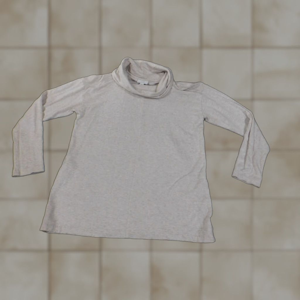 J. Jill J. Jill Sweater Pullover Shirt Knit Beige Raglan Sleeve Turtleneck Long Sleeve Regular Women Size L Size L / US 10 / IT 46 - 1 Thumbnail