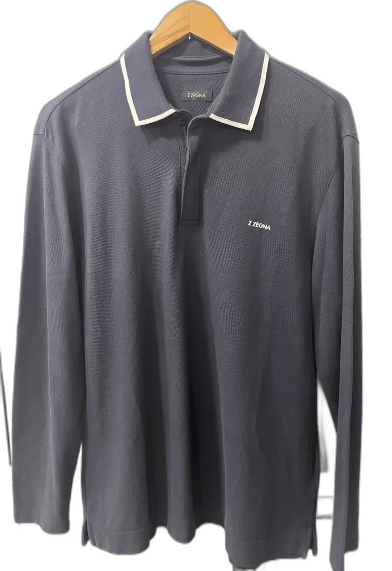 Ermenegildo Zegna Ermenegildo Zegna Long Sleeve Polo Shirt Size US L / EU 52-54 / 3 - 1 Thumbnail