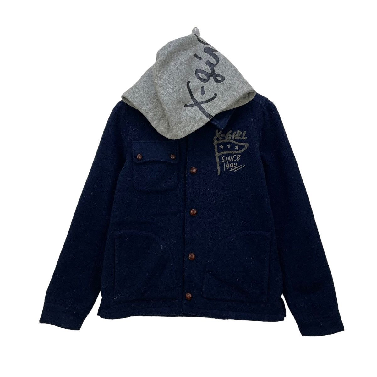 image of 20471120 x Le Grande Bleu L G B X Girl Removable Hooded Jacket in Black, Women's (Size Small)