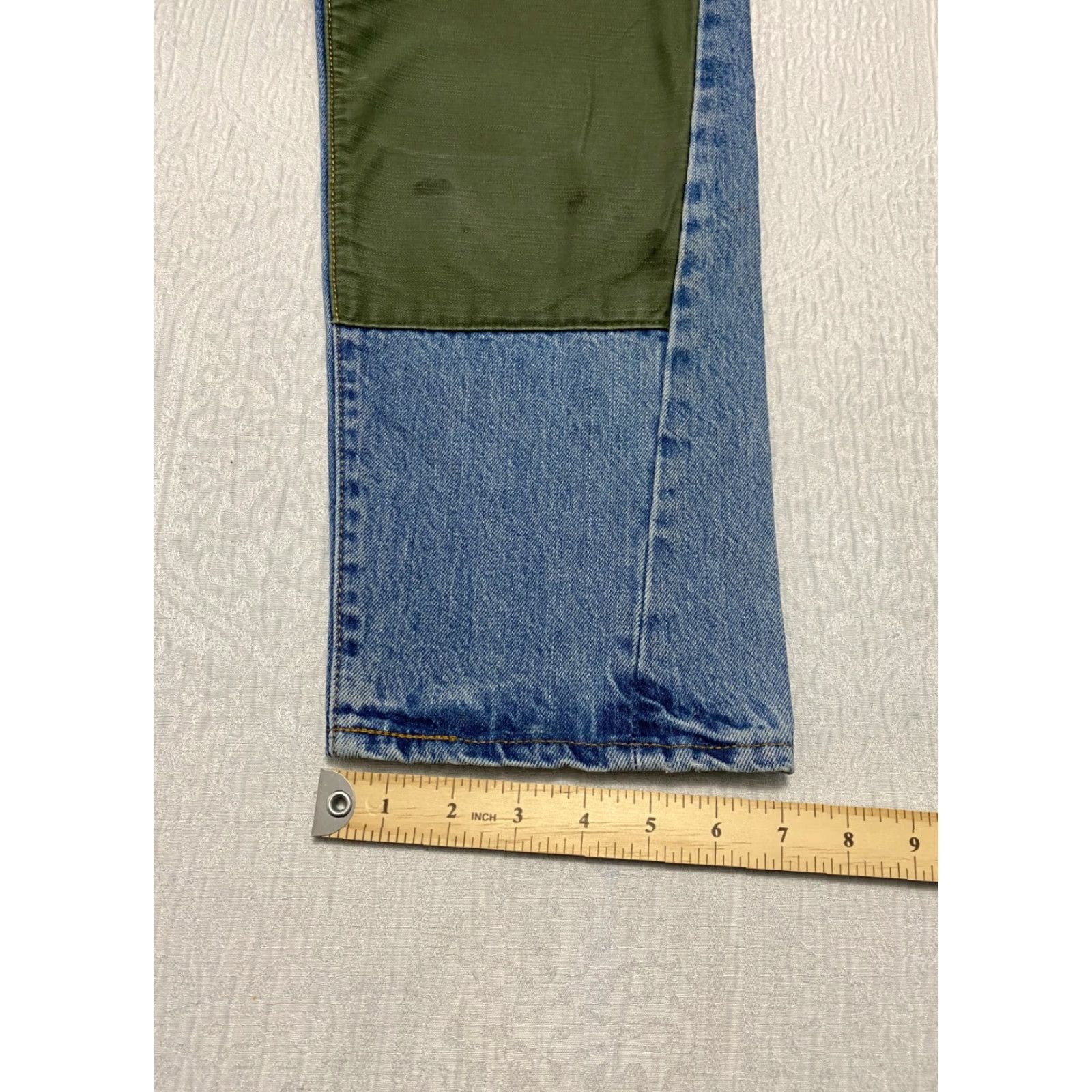 Levi's Levi's Jeans Drop Crop Patch Tapered Jeans Men's 31 Blue/Green Button Fly Size US 31 - 7 Thumbnail