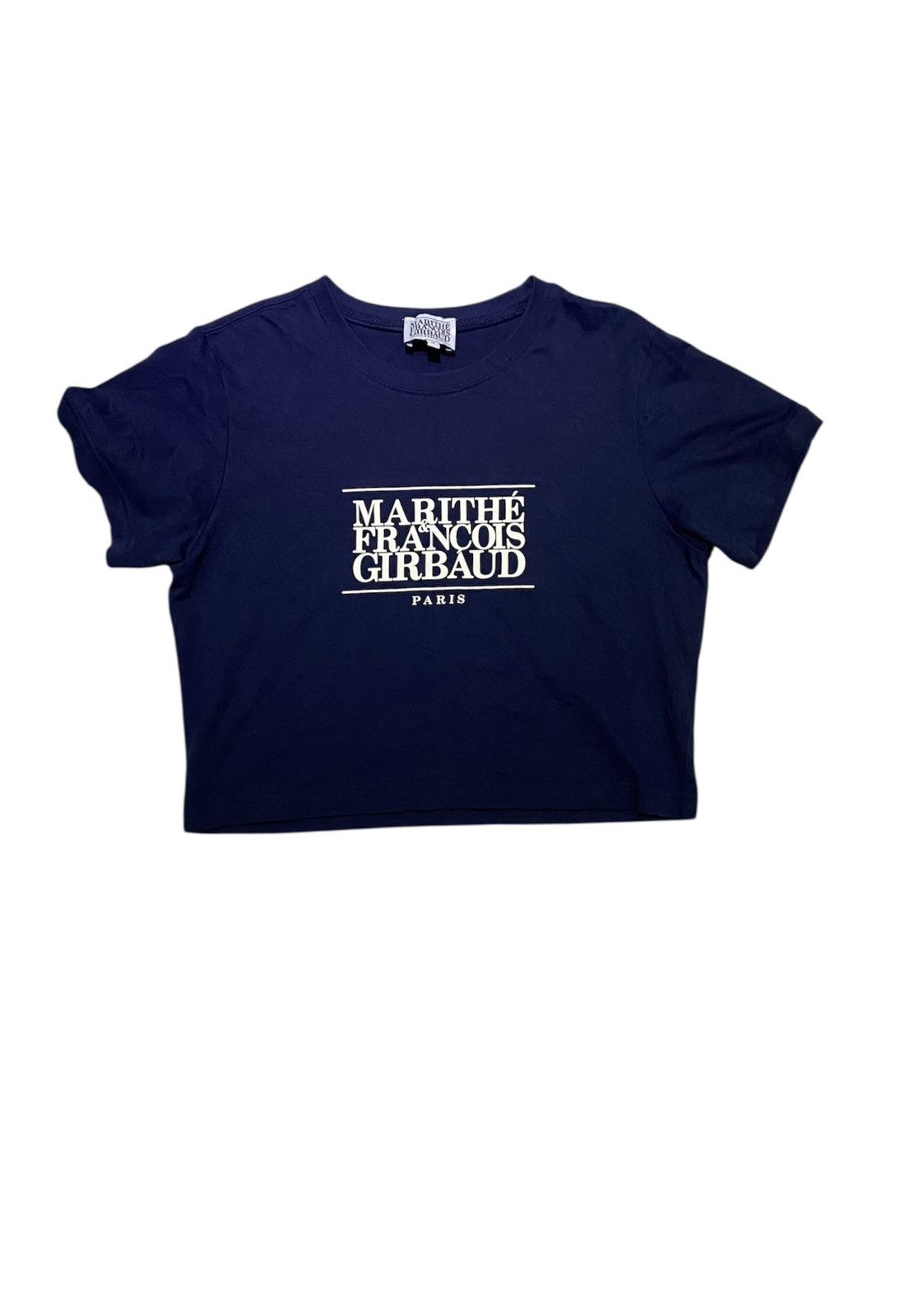 20471120 × Marithe + Francois Girbaud 2000s MFG Big Logo Crop tee Size M / US 6-8 / IT 42-44 - 1 Thumbnail