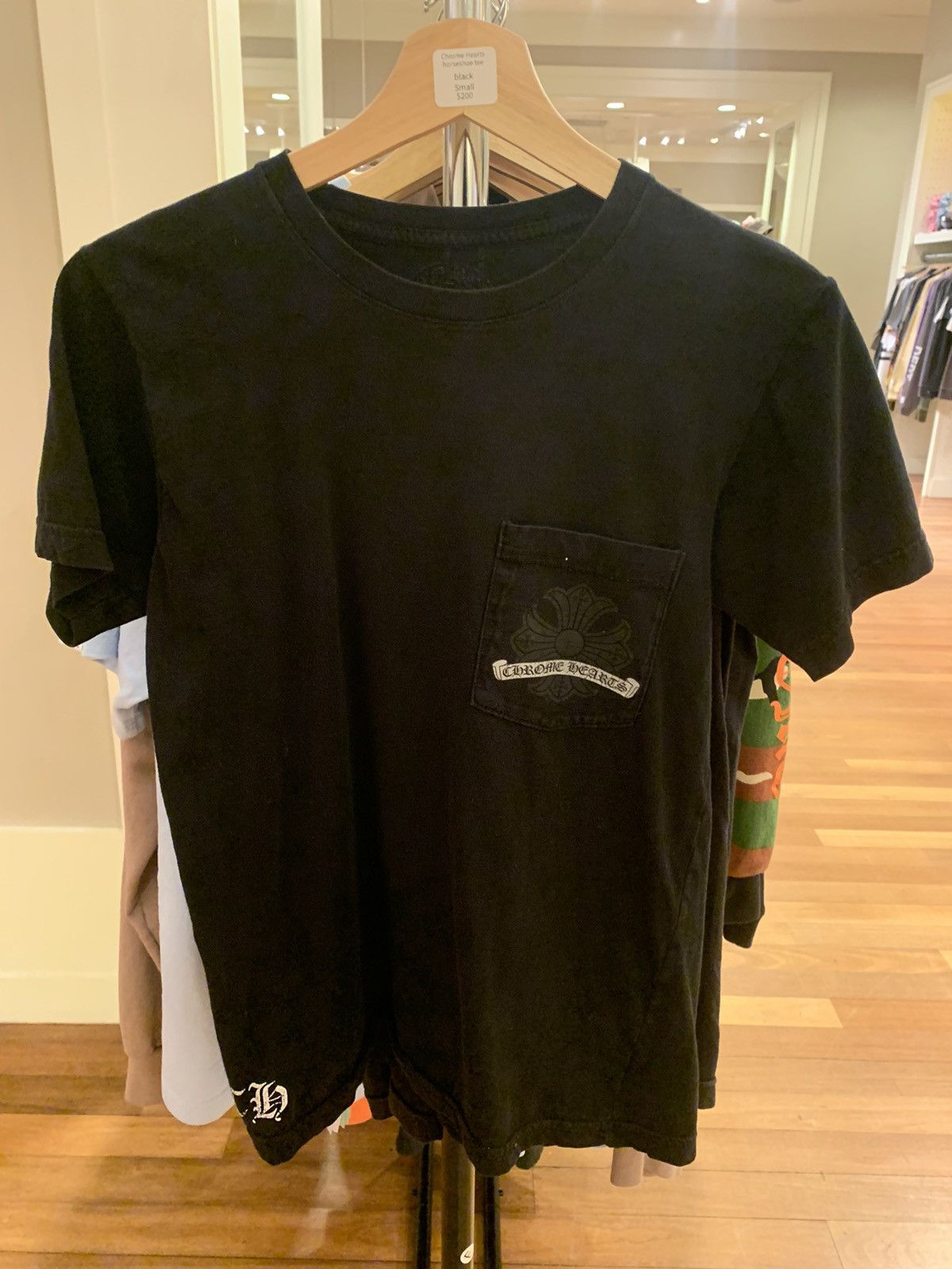 image of Chrome Hearts Horse Shoe Tee in Black, Men's (Size Small)