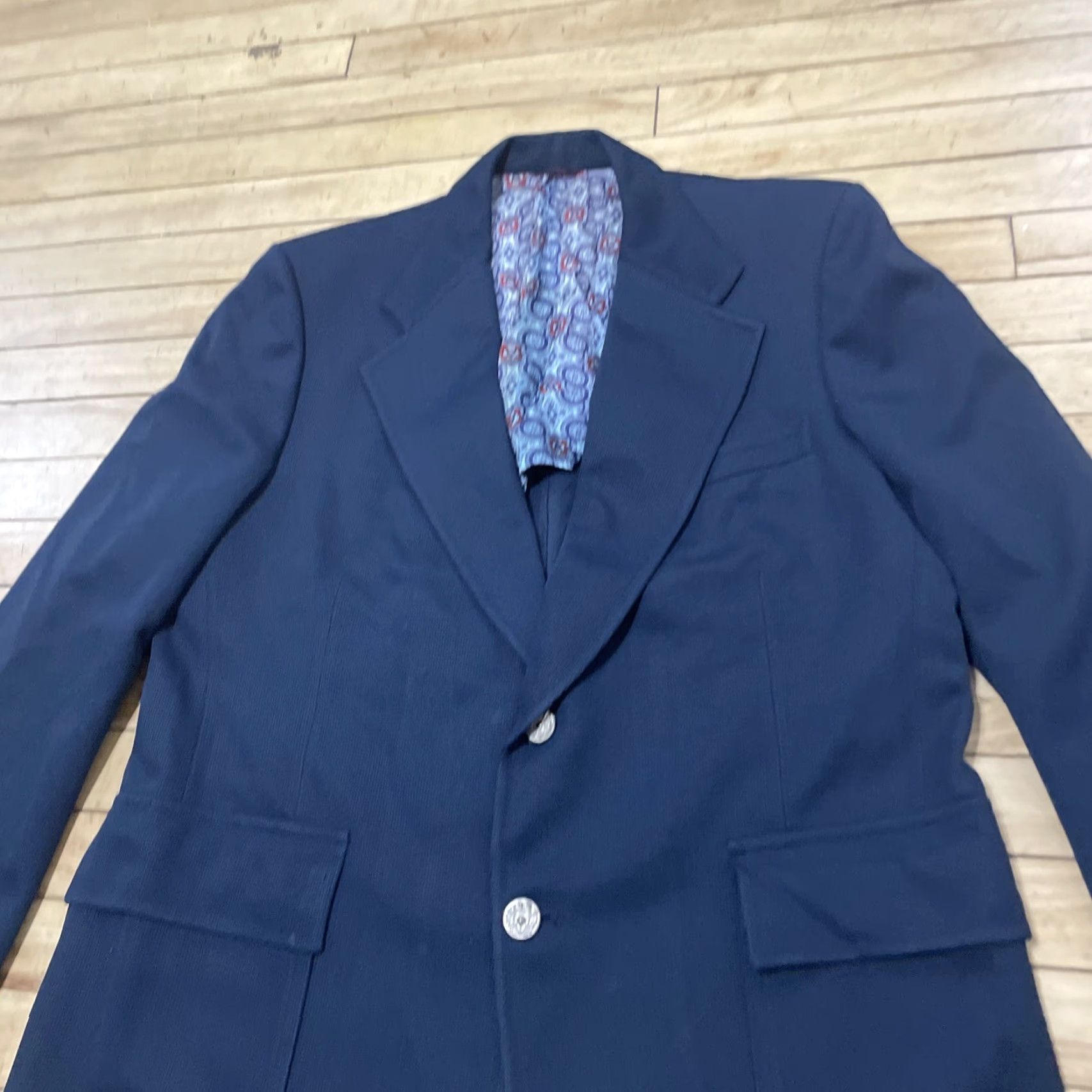 Hart Schaffner Marx Hart Schaffner Marx Blazer Men 44R Blue Vtg Jack Nicklaus Scioto Silverwood Coat Jacket Coat Size 44R - 4 Thumbnail