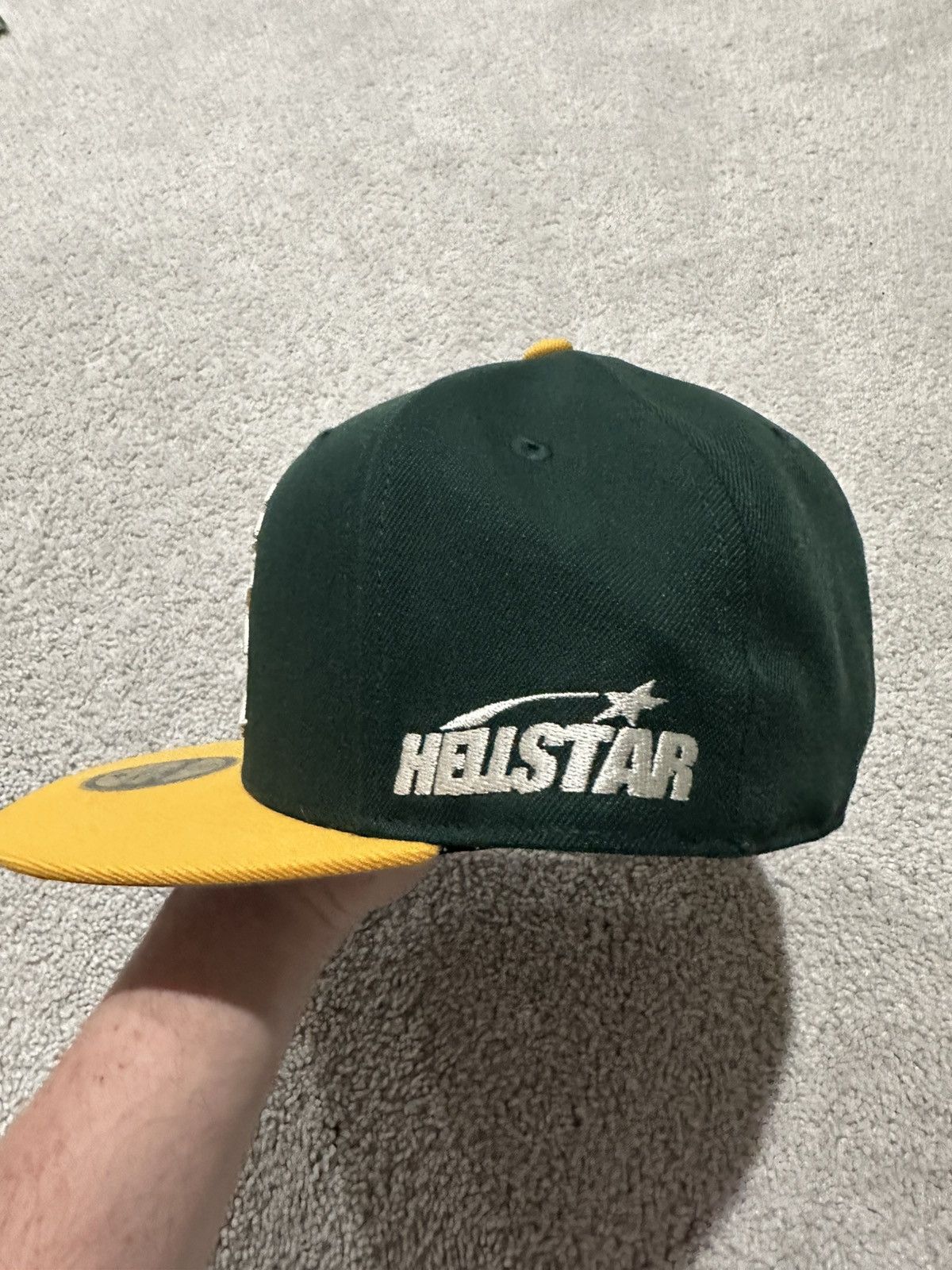 HELLSTAR Hellstar Green and Yellow Fitted Baseball Hat 7 3/8 Size ONE SIZE - 2 Thumbnail