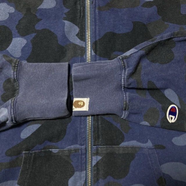 Bape BAPE × CHAMPION Zip Hoodie a bathing ape Blue Camo Size US S / EU 44-46 / 1 - 5 Thumbnail