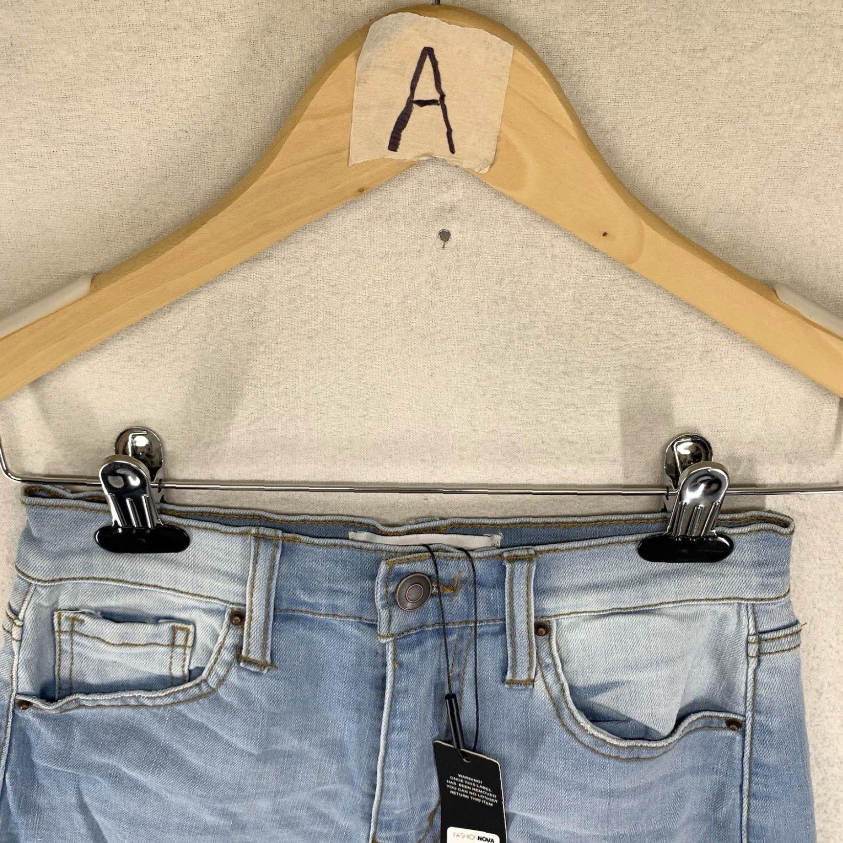 Fashion Nova VINTAGE Fashion Nova Women's High Rise Denim Shorts Casual Summer 5 Blue Cotton Spandex Size 27" / US 4 / IT 40 - 5 Thumbnail