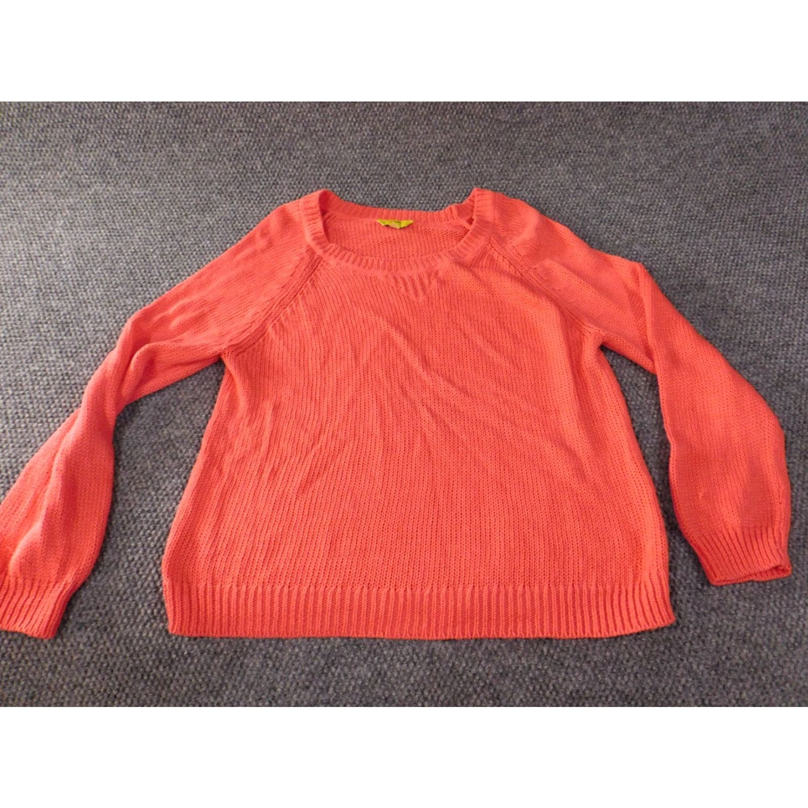 Banana Republic Banana Republic Womens Sweater XL Orange Pullover Crew Neck Knit Raglan Sleeve Cable-Knit Milly Collection Milly? Size XL / US 12-14 / IT 48-50 - 2 Thumbnail