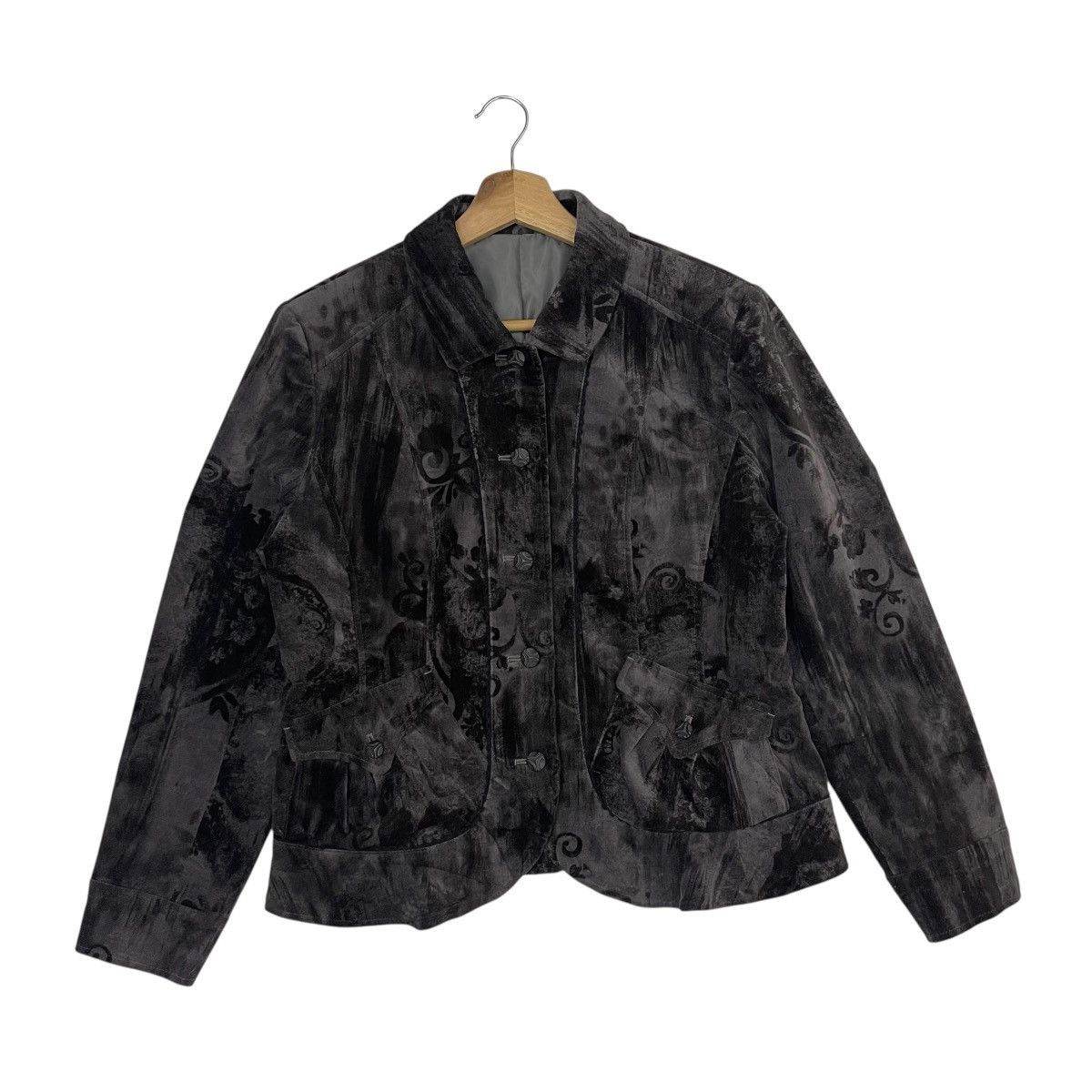 Art Comes First Vintage Floral Motive Wool Crop Jacket Size M / US 6-8 / IT 42-44 - 1 Thumbnail