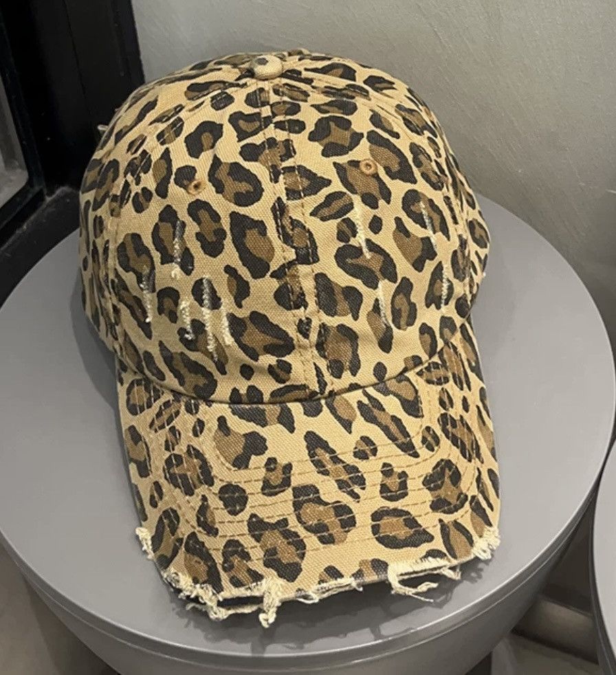 Other Retro punk vintage leopard distressed raw cap hat Size ONE SIZE - 5 Thumbnail