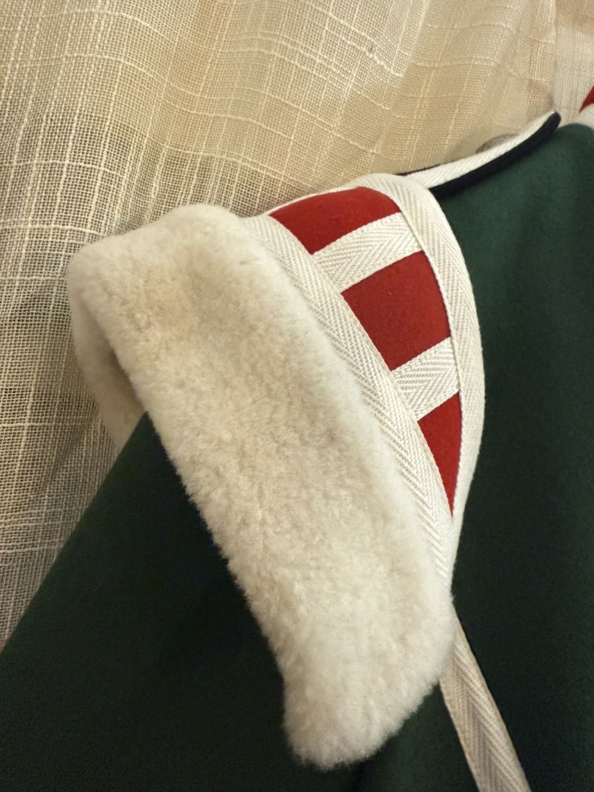 Burberry Burberry Wool Ceremony Coat with Red & Green Sheepskin Trim Size XS / US 0-2 / IT 36-38 - 6 Thumbnail
