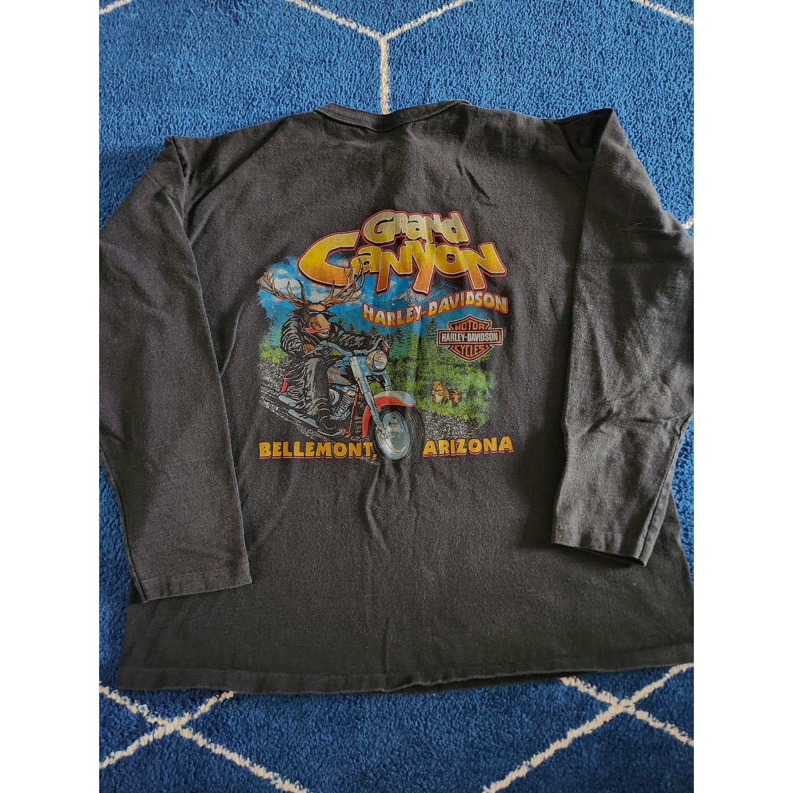 Harley Davidson Vtg1997 Harley-Davidson Grand Canyon Graphic Long Sleeve XL Size US XL / EU 56 / 4 - 1 Thumbnail