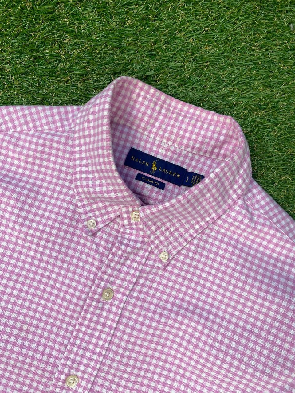 Polo Ralph Lauren × Ralph Lauren × Vintage Polo Ralph Lauren Pink Check Classic Button Up Shirt Size US L / EU 52-54 / 3 - 5 Thumbnail