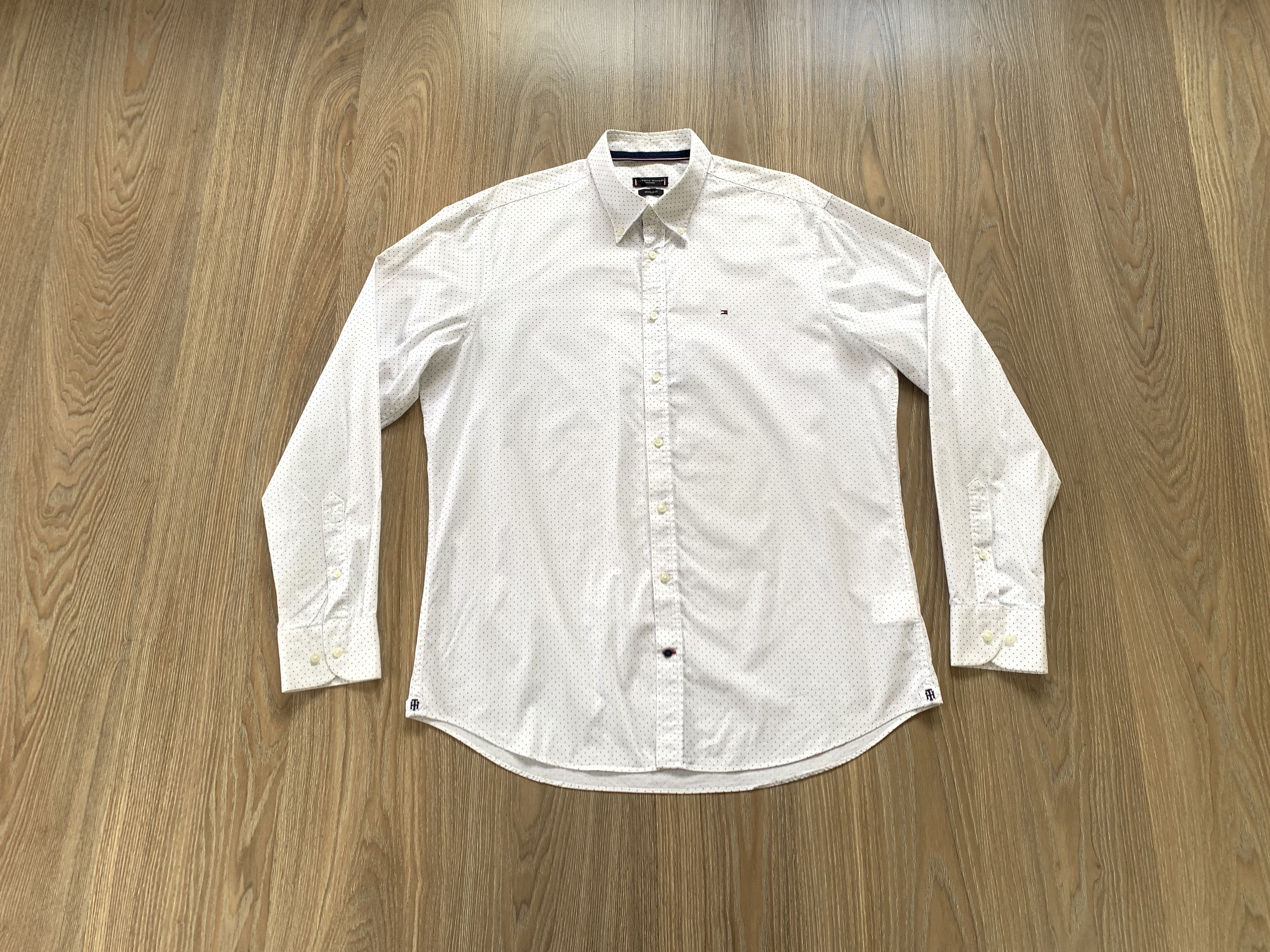 Tommy Hilfiger Tommy Hilfiger Tailored Regular Fit White Cotton Shirt Size US M / EU 48-50 / 2 - 1 Thumbnail