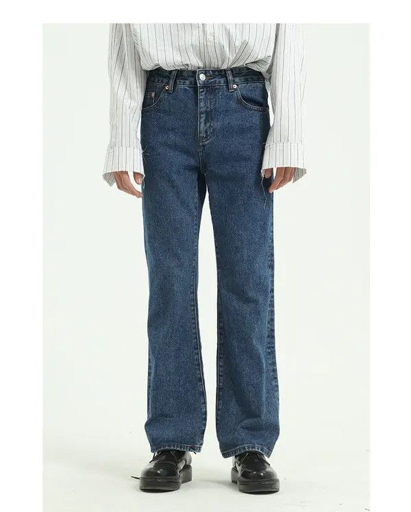 Japanese Brand Hiroko x Mayu Dark blue washed non-stretch bootcut jeans Size US 32 / EU 48 - 6 Thumbnail