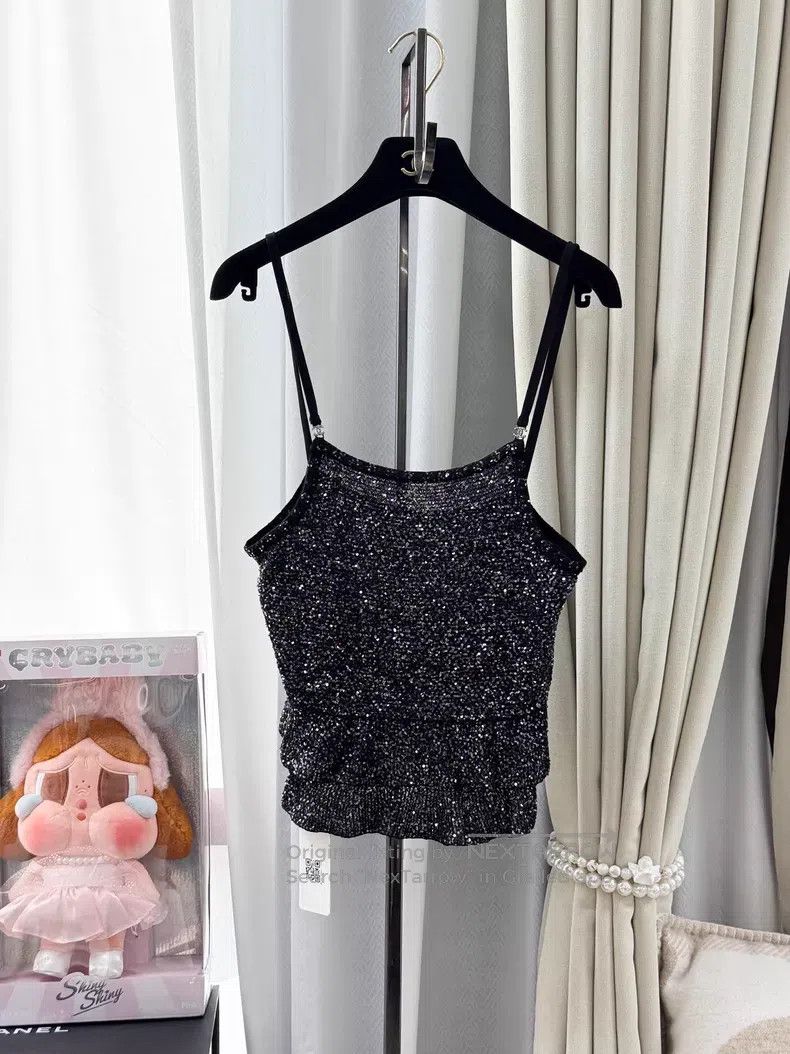 Chanel Chanel Thin shiny suspender vest Size XS / US 0-2 / IT 36-38 - 1 Thumbnail