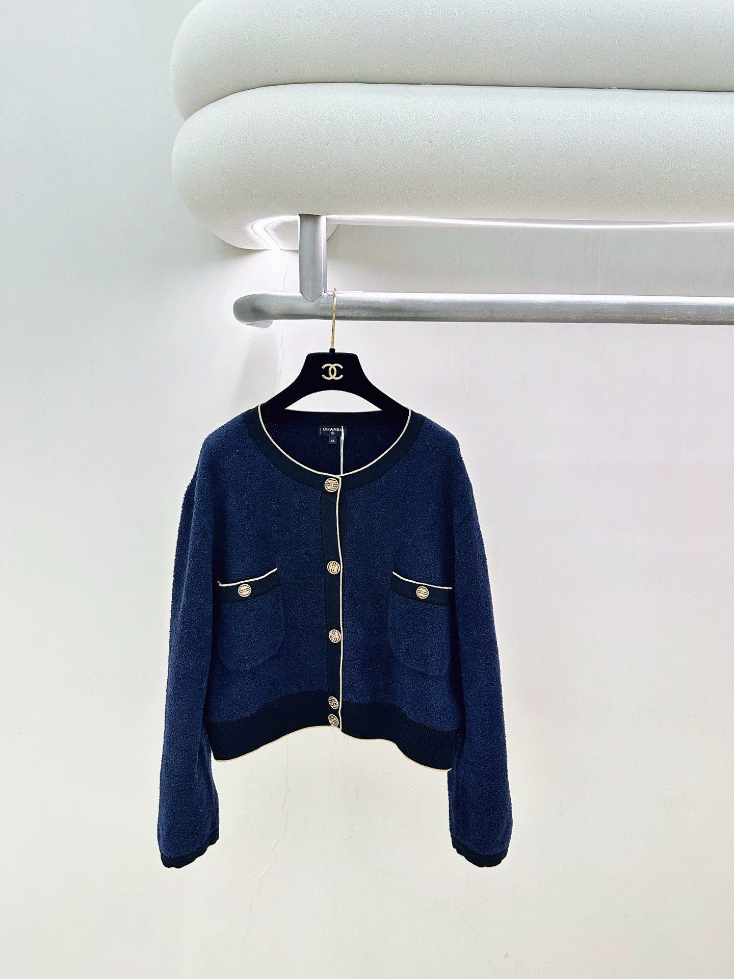 Chanel Chanel Blue & Black Colorblocked Pocket Jacket 46 Size XL / US 12-14 / IT 48-50 - 1 Thumbnail