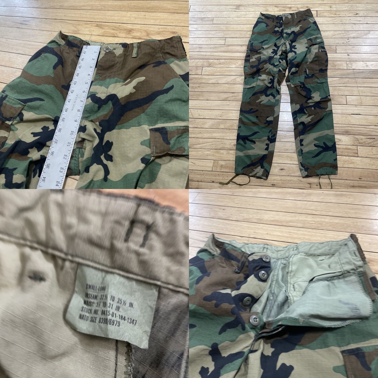 Propper VINTAGE Propper Pants Men Small Long Green Woodland Camo Cargo Trouser US Military Vtg Size US 29 - 9 Thumbnail