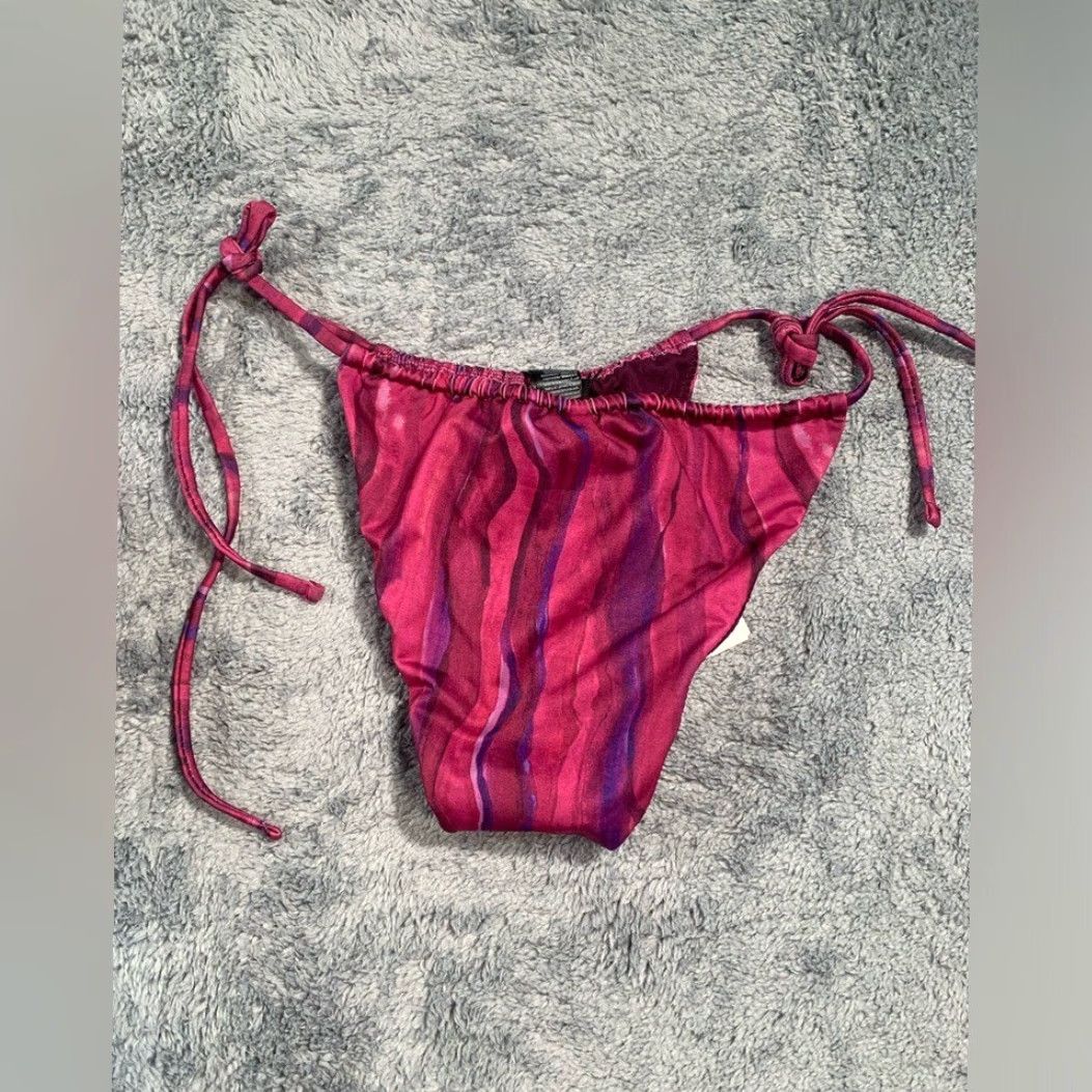 Vintage NWT Na-Kd Melissa Bentsen x NA-KD snake print bikini panty Large Purple Women L drawstring Bikini Panty Size 36" / US 14 / IT 50 - 7 Thumbnail