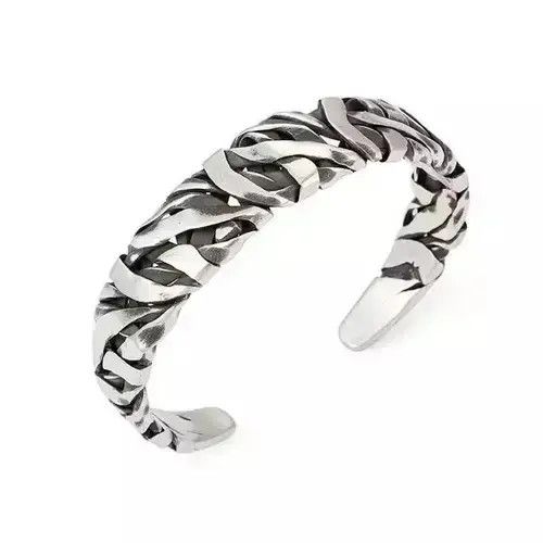 Jewelry Stone textured metal bracelet Size ONE SIZE - 3 Thumbnail