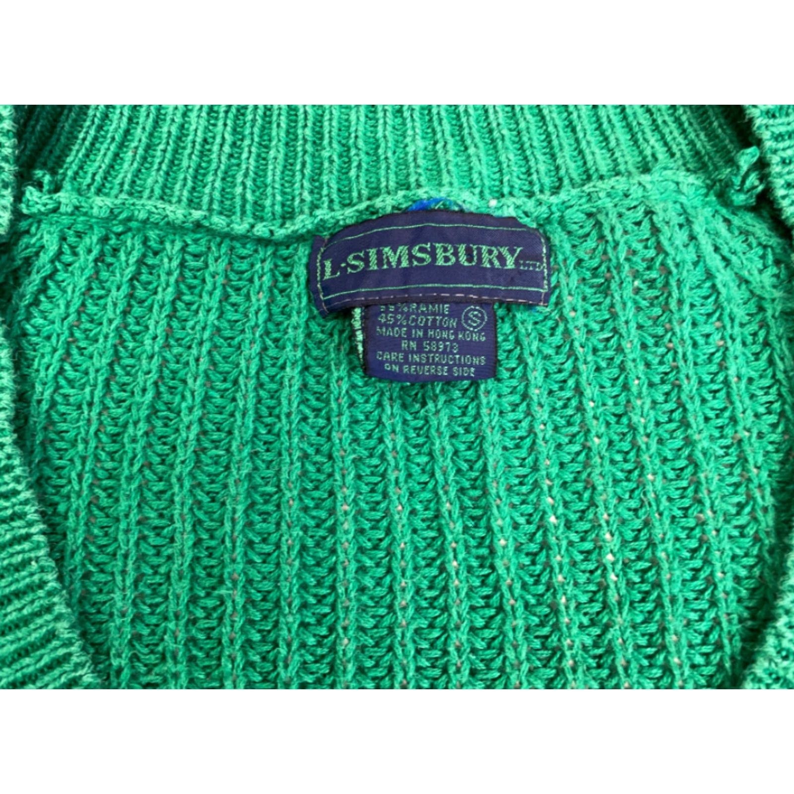 Etro VINTAGE L Simsbury 90s Green Chunky Knit Pullover Sweater Women’s Small Deep V-Neck Regular Fit Casual Size S / US 4 / IT 40 - 4 Thumbnail