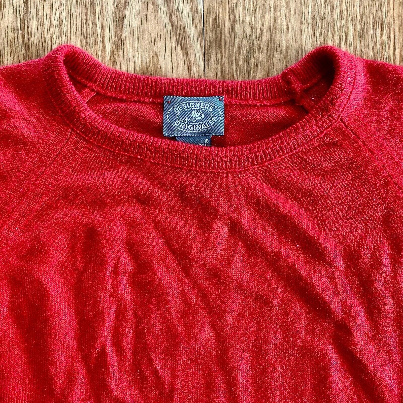 Other Designers Originals Vintage Red Short Sweater Womens Large Size L / US 10 / IT 46 - 3 Thumbnail