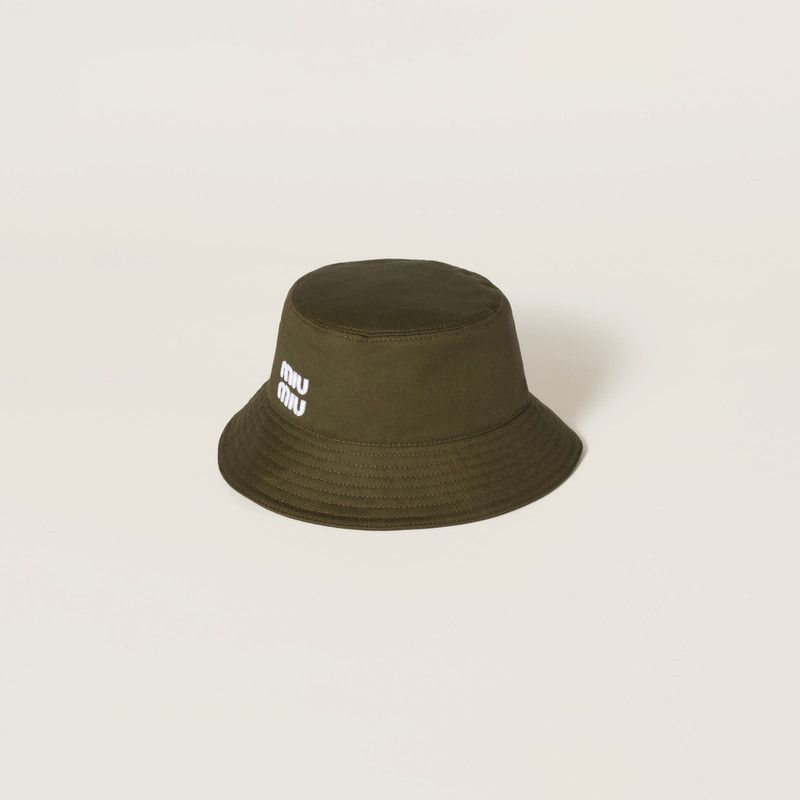 Miu Miu o1B3y1r0426 Size: M / Drill Bucket Hat / Cap in Green Size ONE SIZE - 1 Thumbnail
