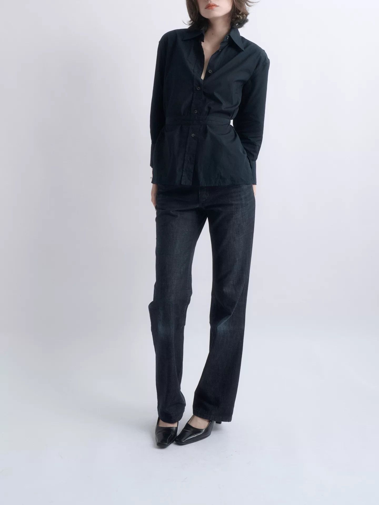 Gucci GUCCI by Tom Ford Black Tie-Waist Shirt 38 Size XS / US 0-2 / IT 36-38 - 3 Thumbnail