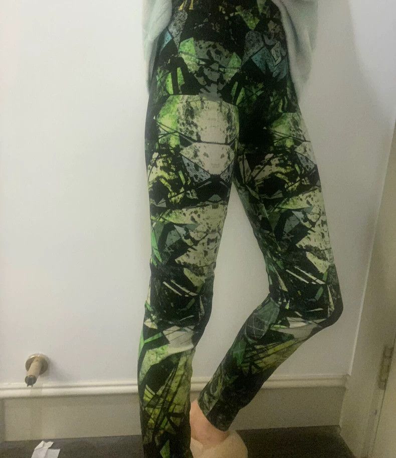 Helmut Lang HELMUT LANG sizeS Green printed trousers Size 26" / US 2 / IT 38 - 5 Thumbnail