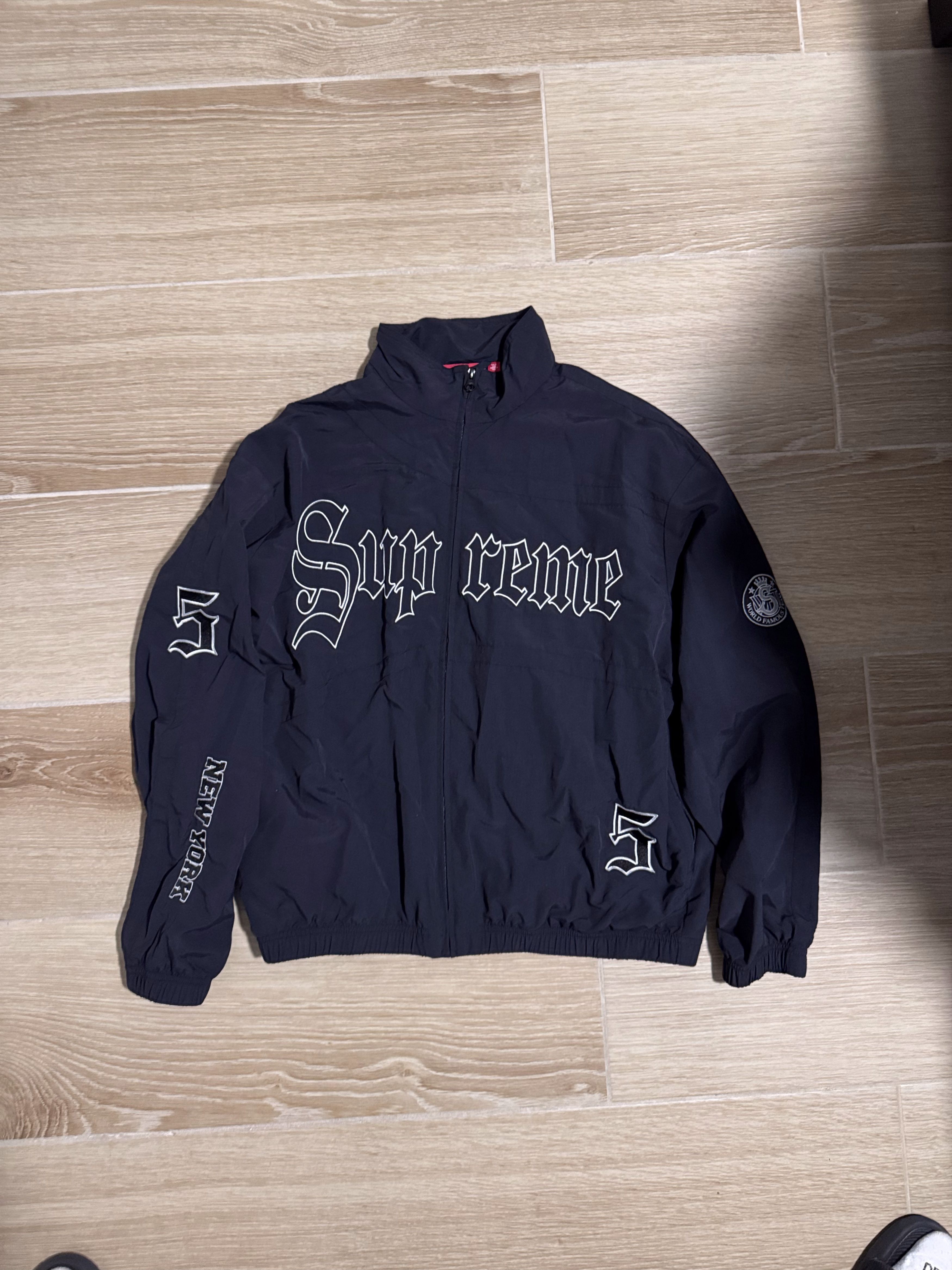 Supreme Supreme Old English Track Jacket Black Size US M / EU 48-50 / 2 - 1 Thumbnail