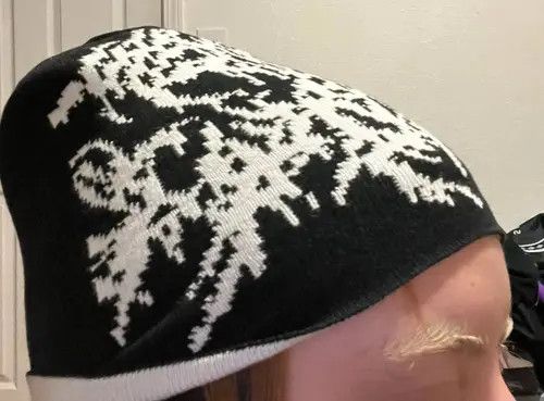 Japanese Brand Madoka x Reia Black and White y2k Beanie Size ONE SIZE - 6 Thumbnail