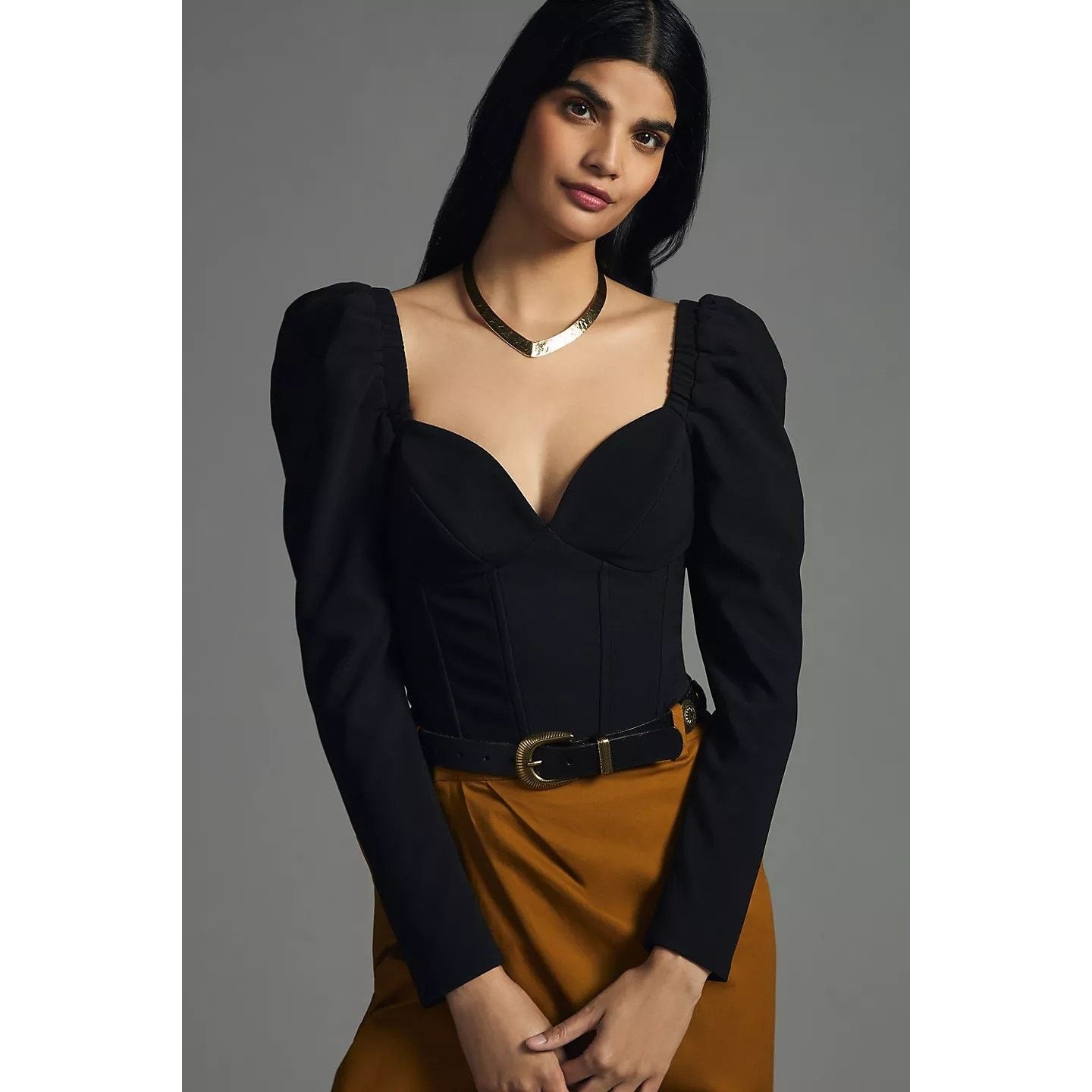 Anthropologie New Anthropologie ASTR The Label Betty Top $88 MEDIUM Black Size M / US 6-8 / IT 42-44 - 1 Thumbnail